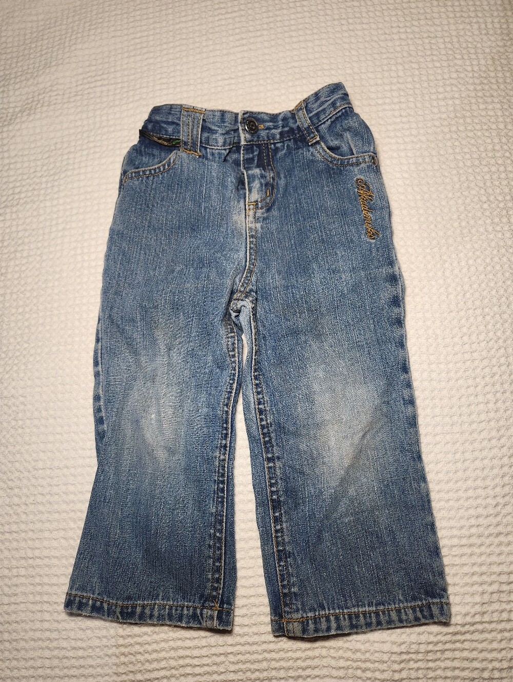 Akademiks Blue Kids Denim Jeans with Embroidered Logo Size 24months